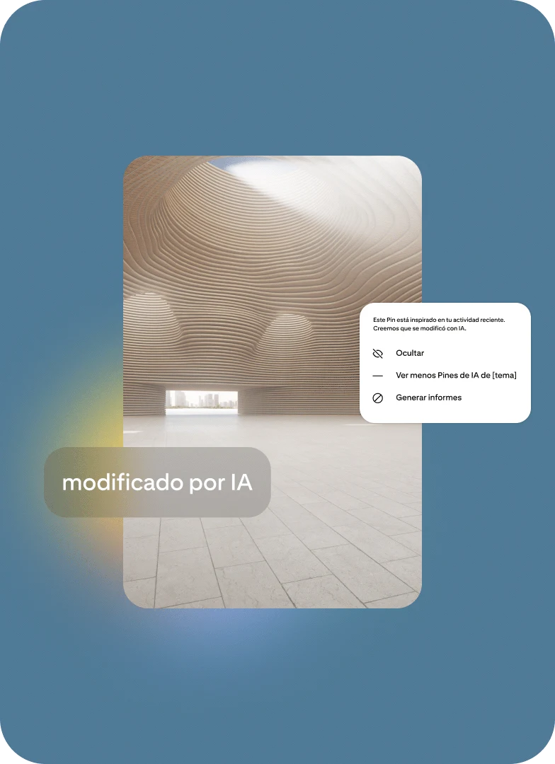 Pin con la etiqueta ”modificado por IA“