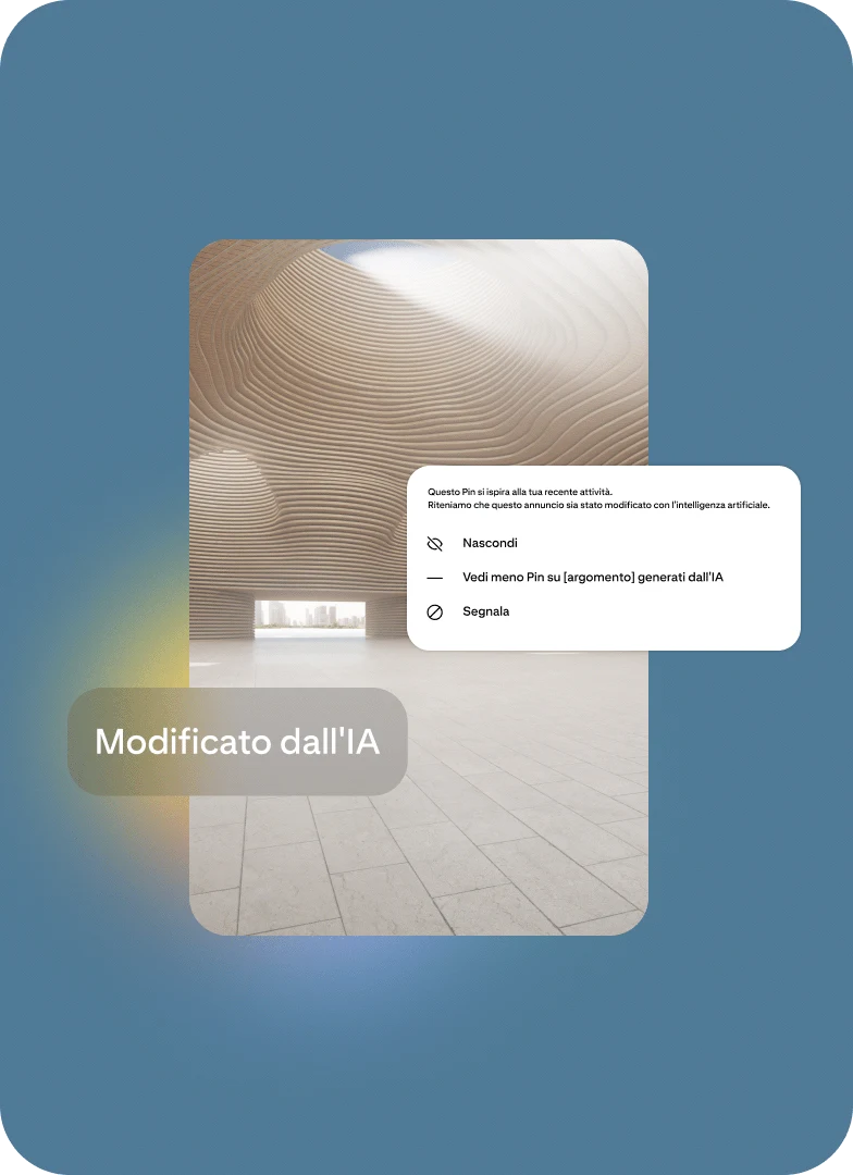 Pin con etichetta "Modificato dall'IA"