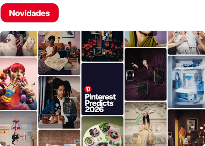 “Pinterest Predicts 2026” preview of trends showing eclectic fashion, food and decor images