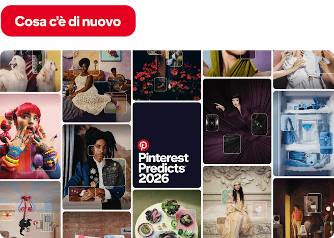 “Pinterest Predicts 2026” preview of trends showing eclectic fashion, food and decor images