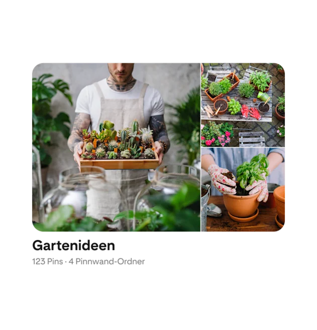 Pinnwand für Gartenideen