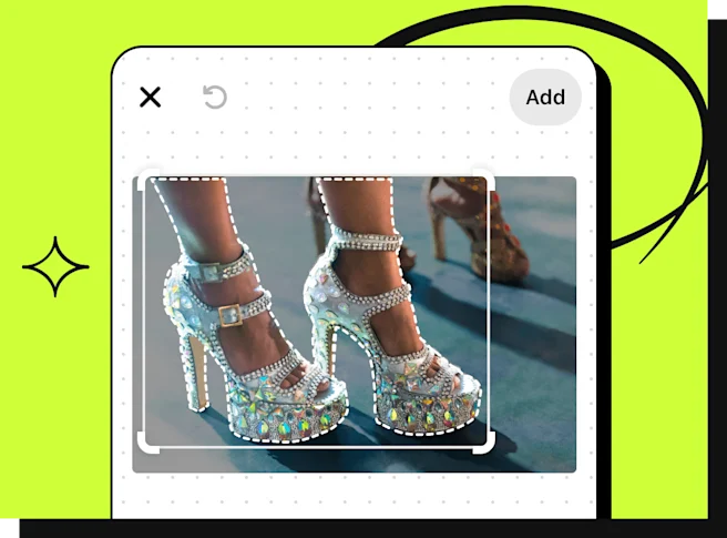 A close-up Pin image of a person wearing silver, bedazzled, strappy high heels with dotted cutout lines around the shoes.