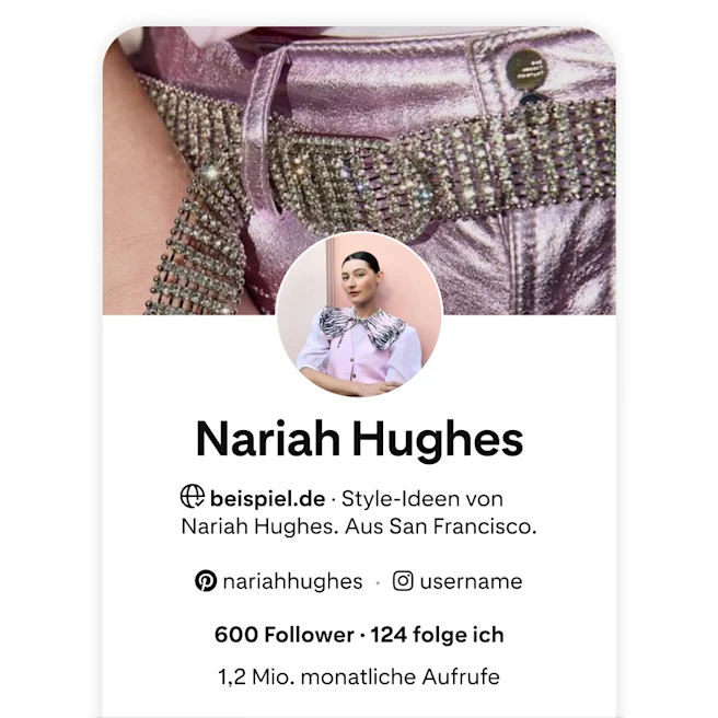 Mobile screenshot of Pinterest profile for Nariah Hughes