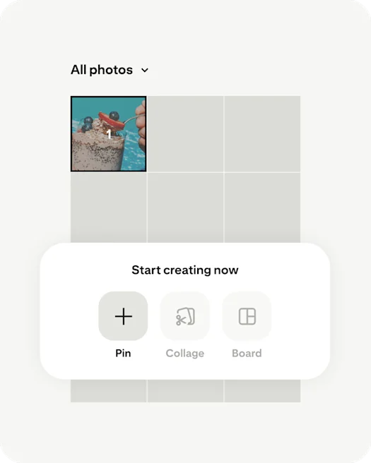 Create Pin screen