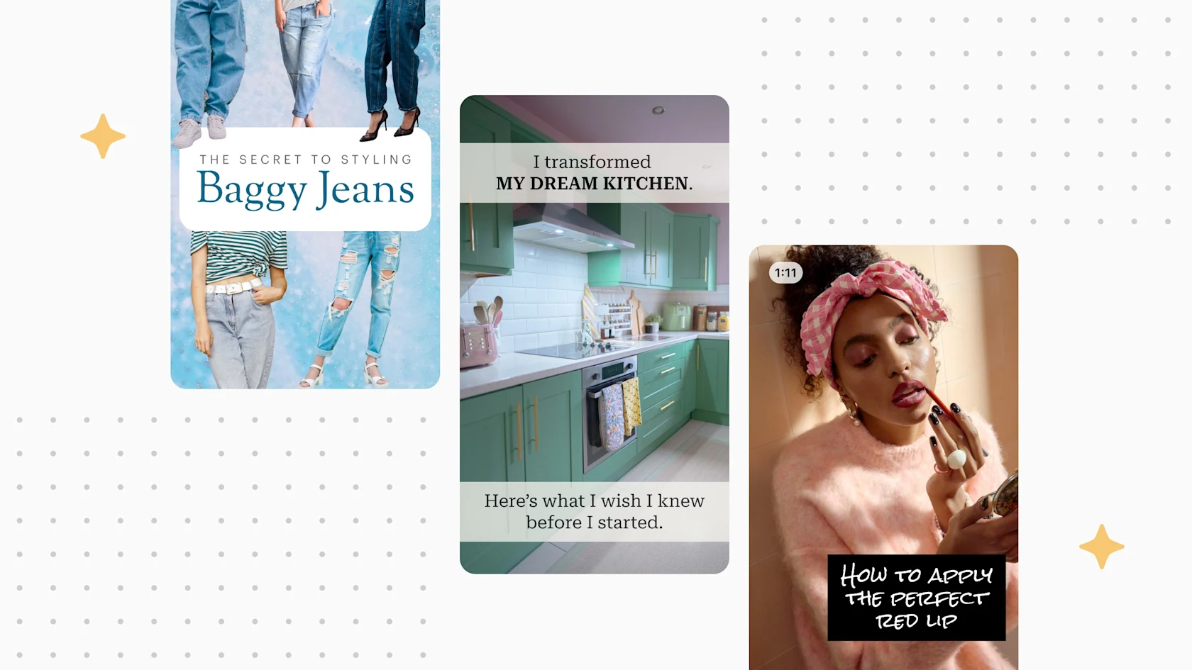 Three Pins displayed on a light background with subtle dot pattern.