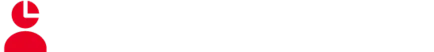 Red person icon with a pie chart head