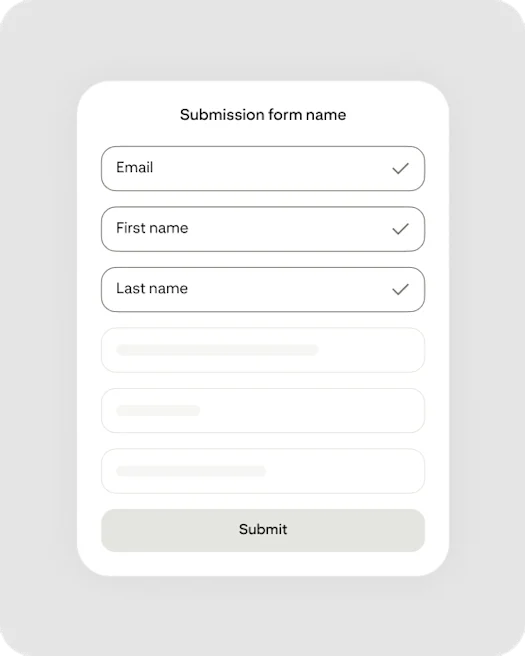 Form submission screen