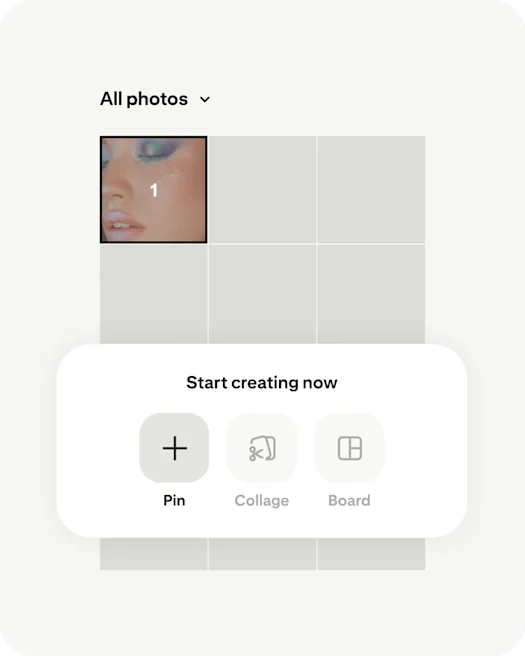 Pinterest app start creating now Pin screen