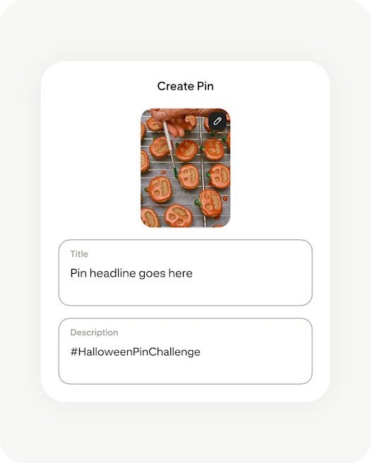 Create Pin screen
