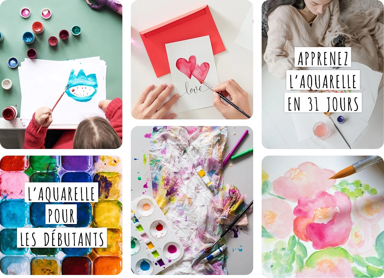 Groupe d’Épingles illustrant des tutoriels artistiques