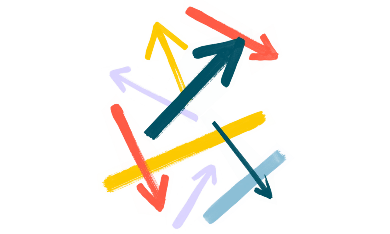 Illustration de flèches pointant dans des directions différentes