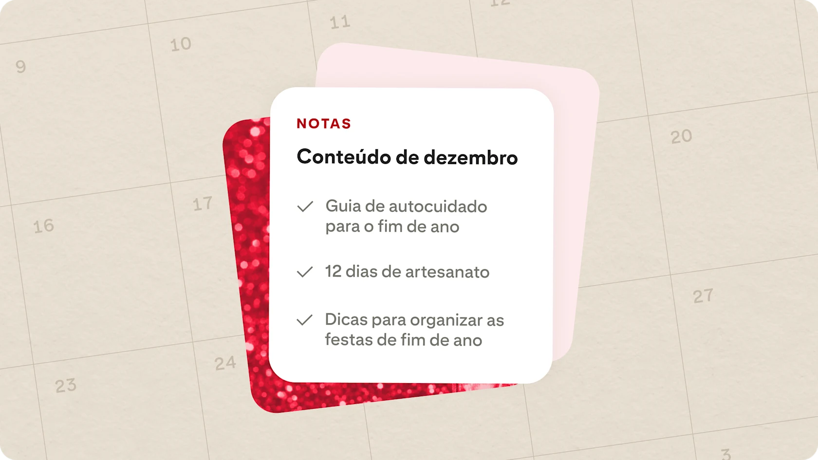 Lista de verificação para planejar o conteúdo de dezembro