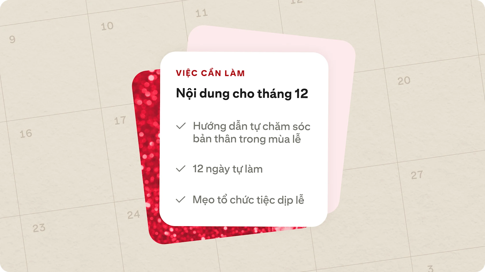 Danh sách kiểm tra về kế hoạch nội dung cho tháng 12