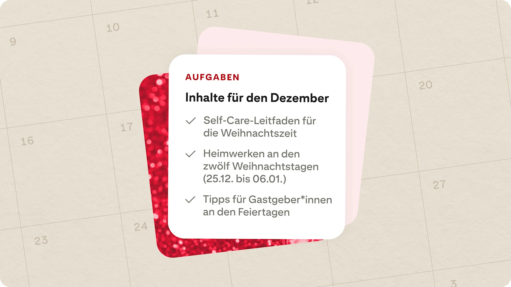 Checkliste für die Planung von Inhalten für den Dezember