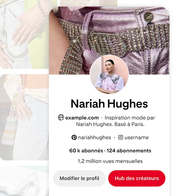 Mobile screenshot of Pinterest profile for Nariah Hughes