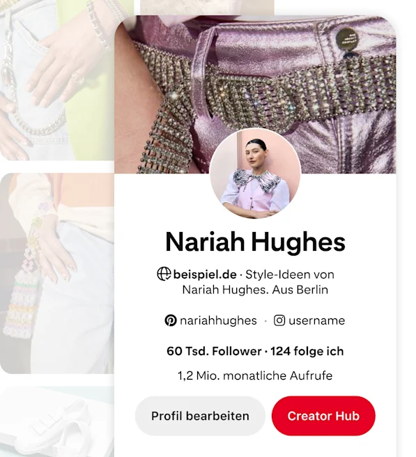 Mobile screenshot of Pinterest profile for Nariah Hughes