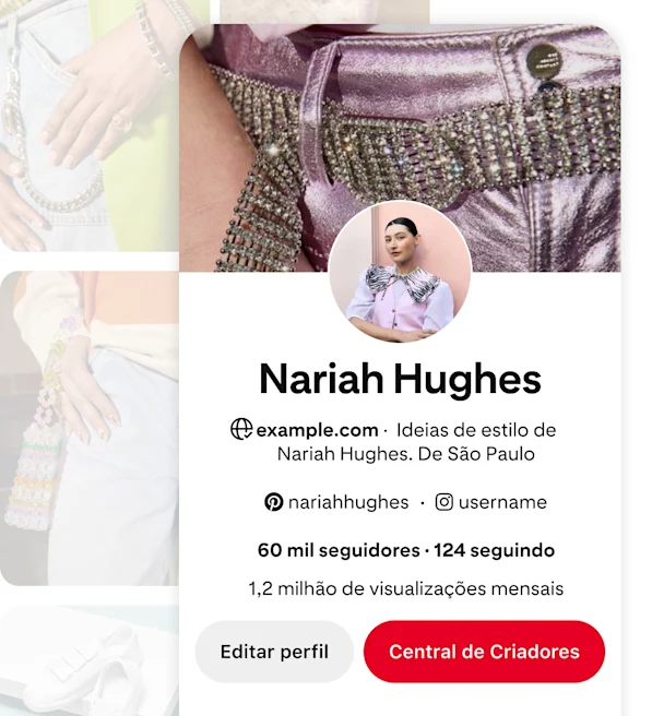 Mobile screenshot of Pinterest profile for Nariah Hughes