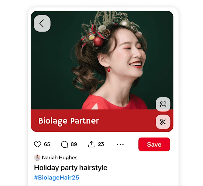 The Pinterest app showing the pin headline
