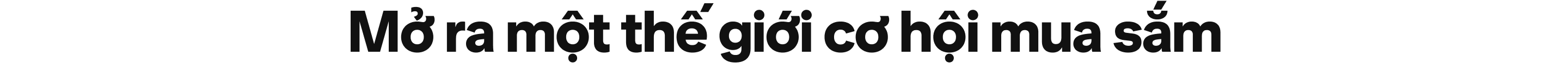 Mở ra một thế giới cơ hội mua sắm