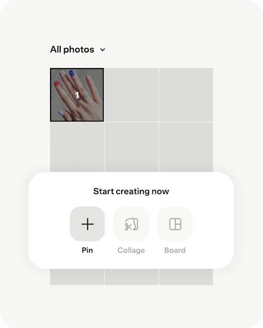 Pinterest app start creating now Pin screen