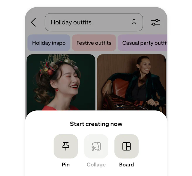 Pinterest app start creating now Pin screen