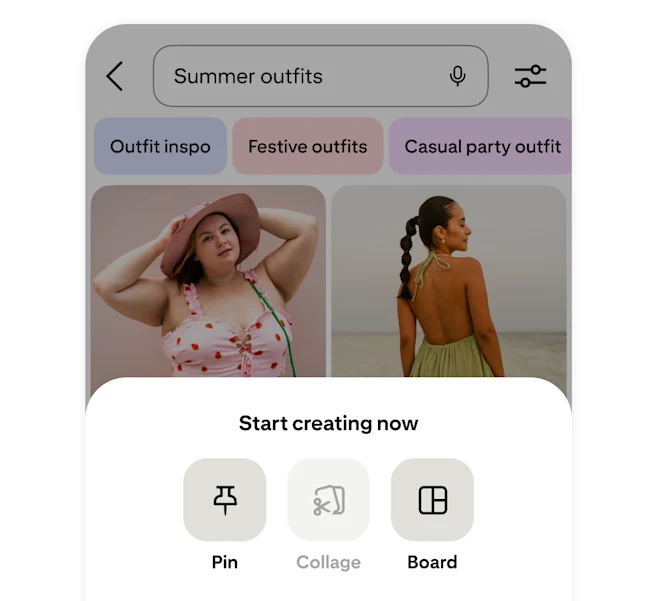 Pinterest app start creating now Pin screen