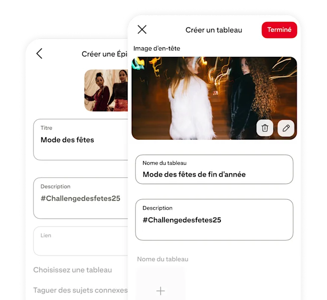 Pinterest app creating Pin screen