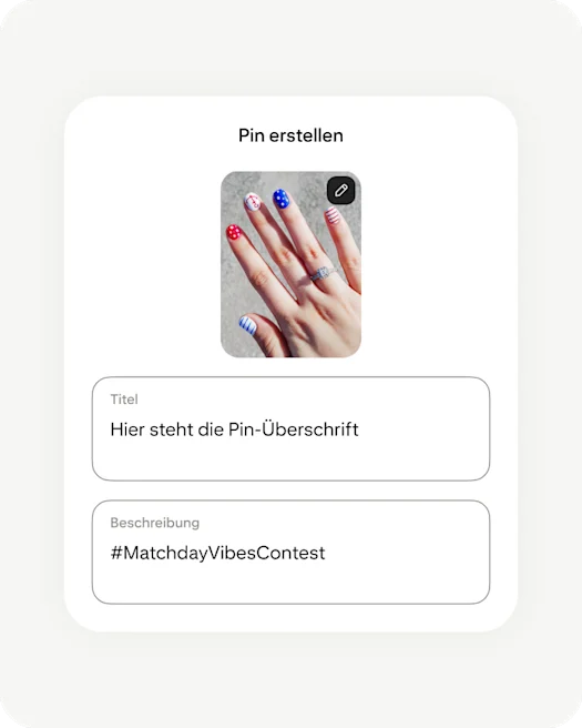 Pinterest app creating Pin screen