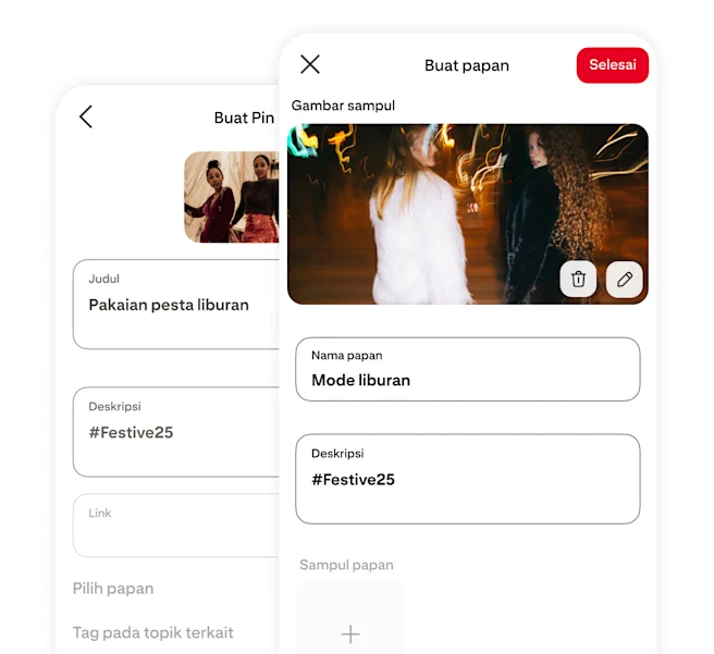 Pinterest app creating Pin screen