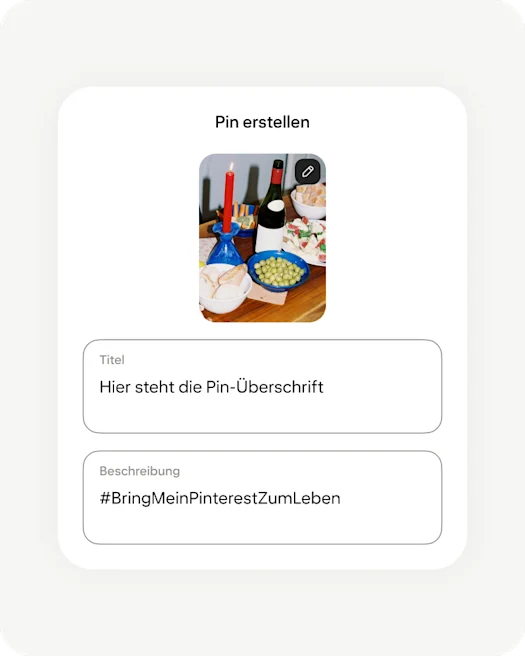 Pinterest app creating Pin screen