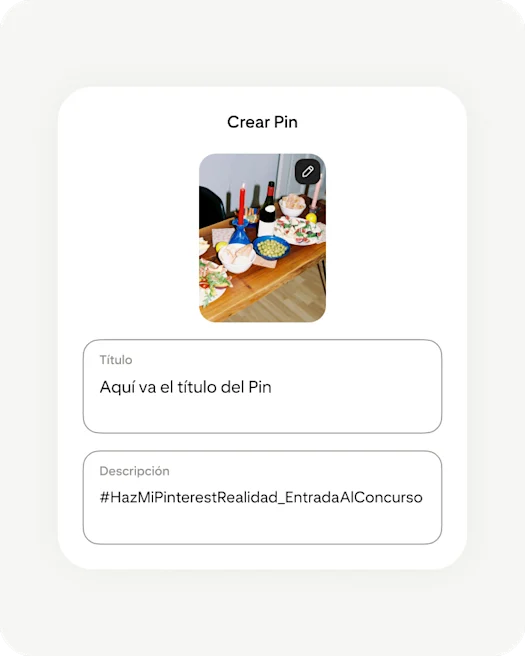 Pinterest app creating Pin screen