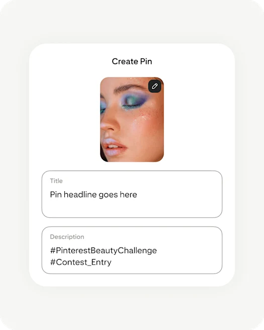 Pinterest app creating Pin screen