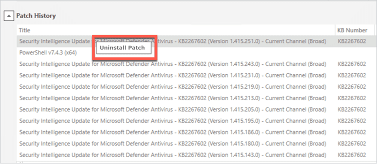 Uninstall Patch in SmartDeploy