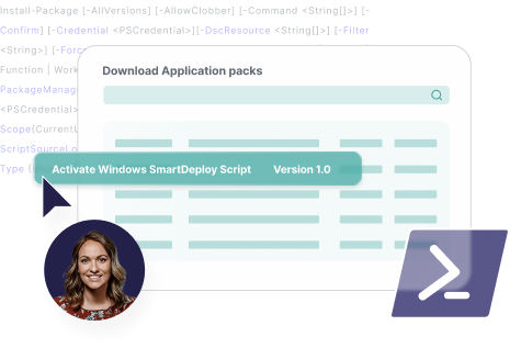 Illustration of how to activate Windows script in SmartDeploy application packs