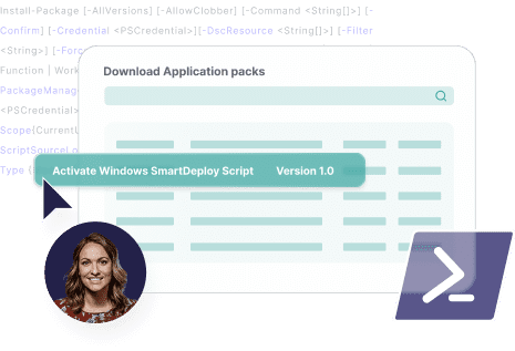 Illustration of how to activate Windows script in SmartDeploy application packs