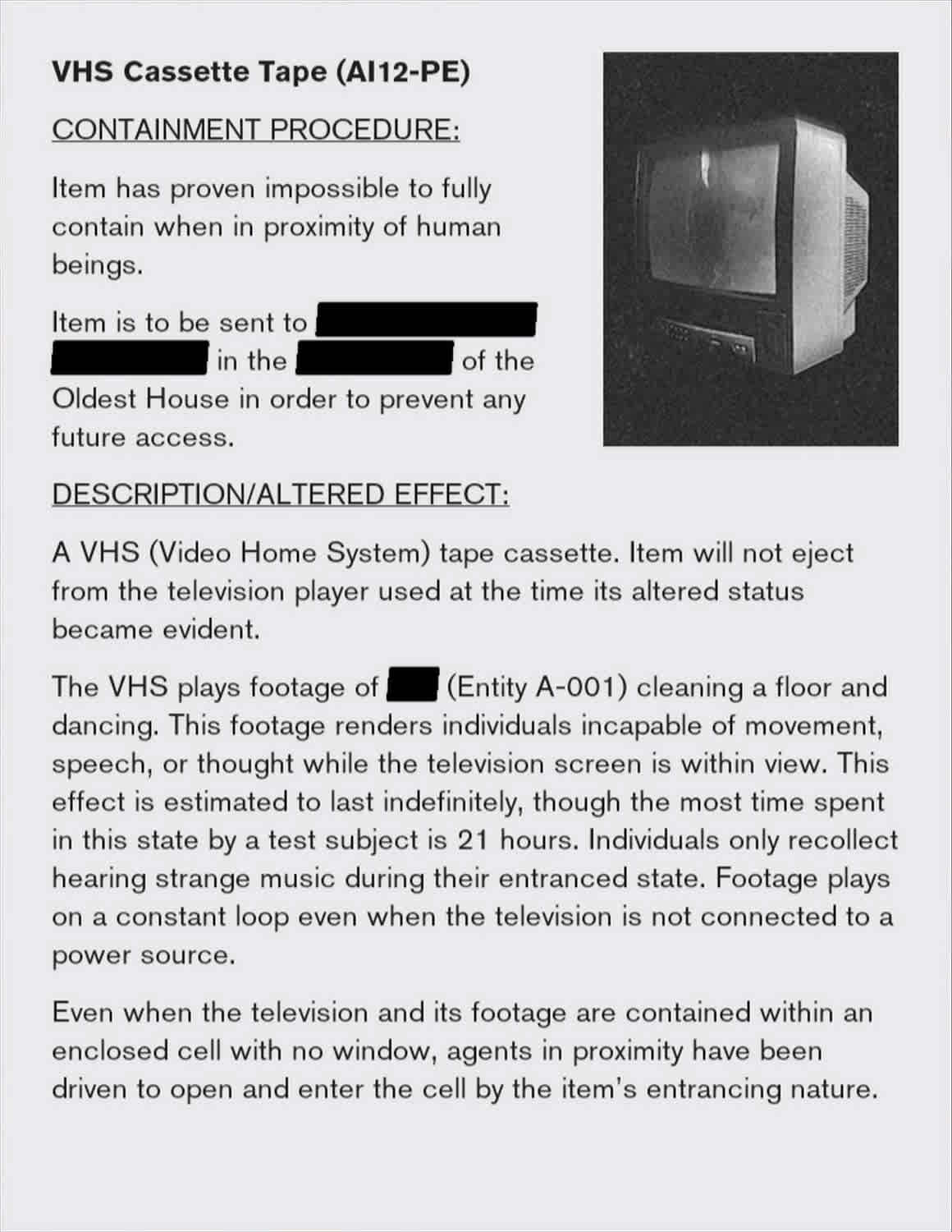 VHS Tape Procedures