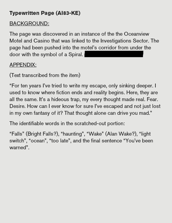 Typewritten Page Supplement