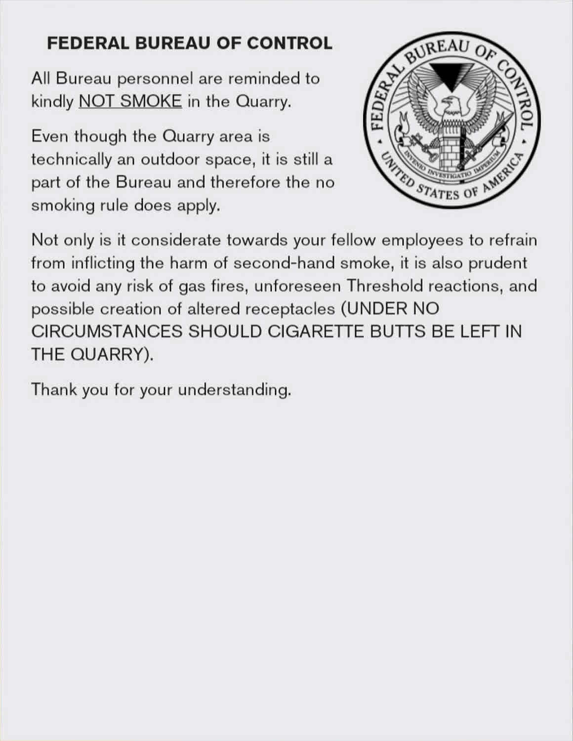 No Smoking Reminder