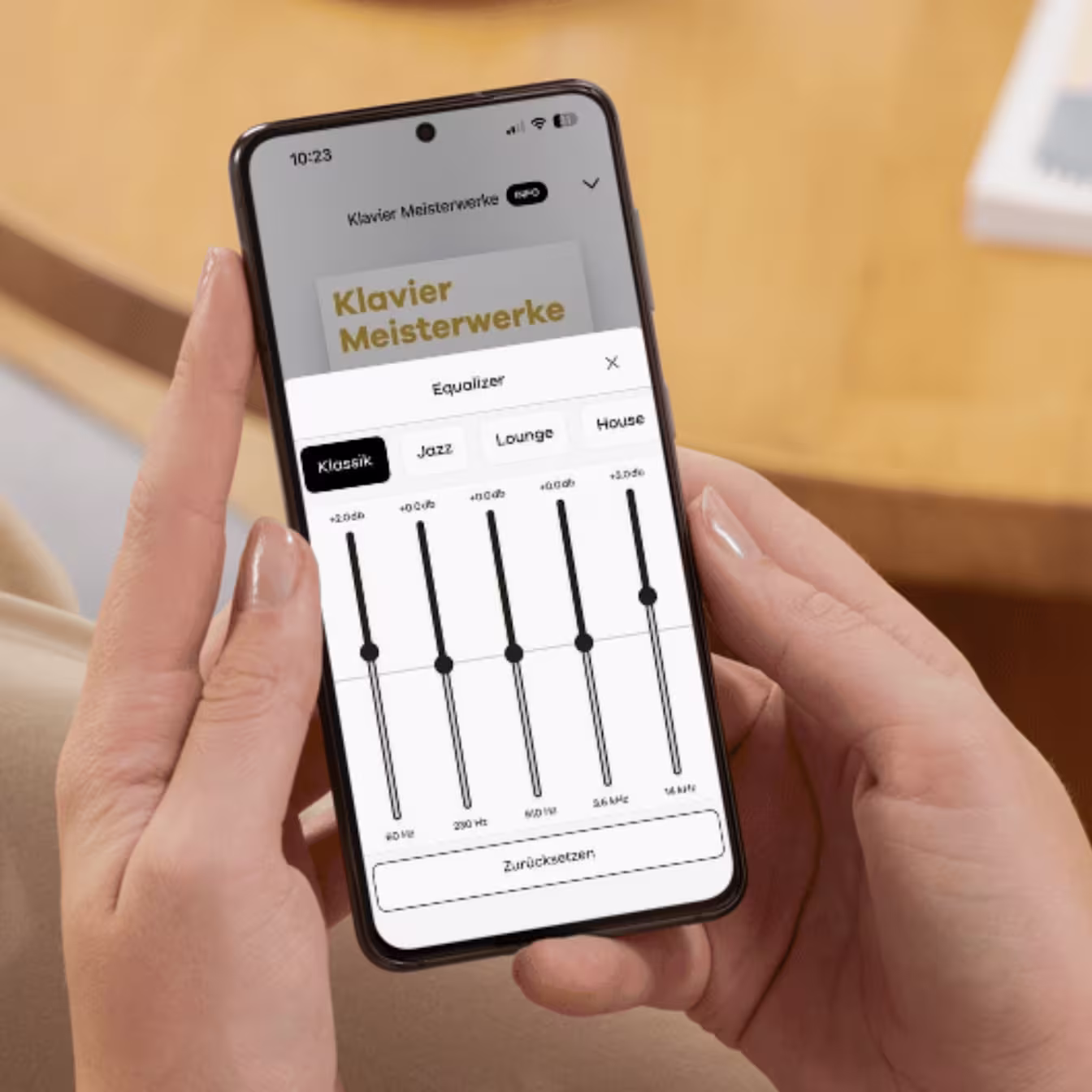 Der Klassik Radio Plus Equalizer Equalizer in der Klassik Radio Plus App