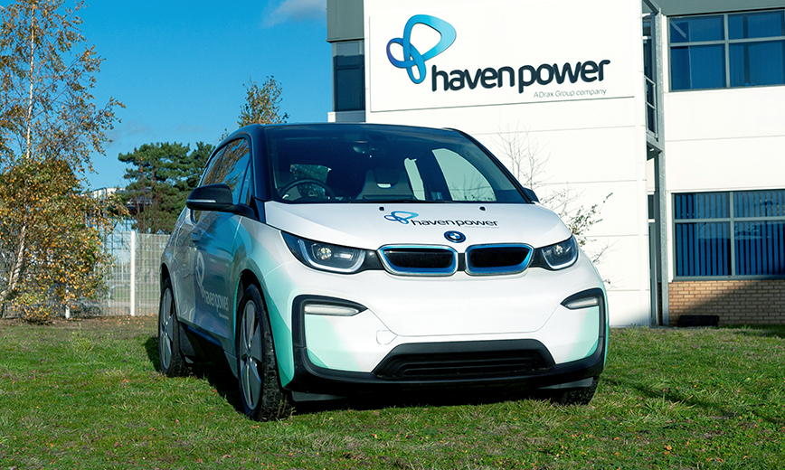 EV in Autumn - no number plate or office - edited