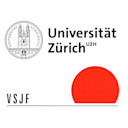 Zusammengesetztes Logo aus Logo Uni Zürich und University of Zurich and VSJF