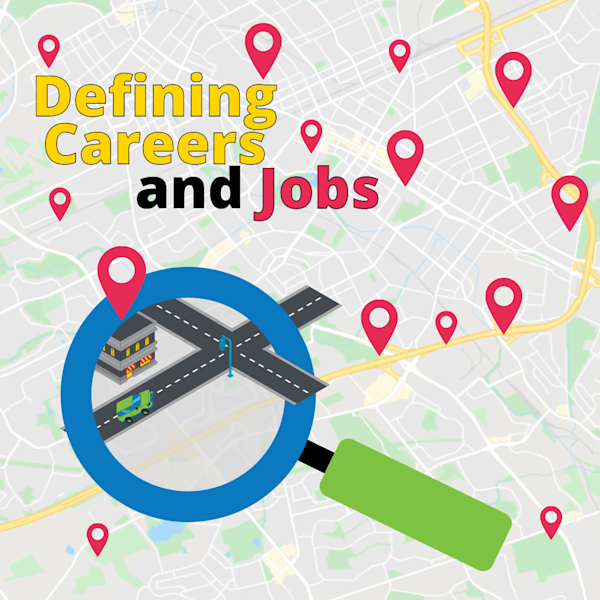 Roadmap image with text 'Defining Career and Jobs'