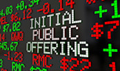 Initial Public Offering Written on Stock Board
