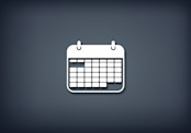 White calendar icon on black