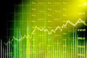 Green digital stock chart