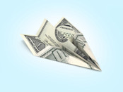 Paper Plane Made out of US Banknote