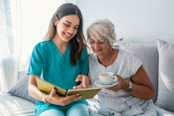 caregiver with an elderly person
