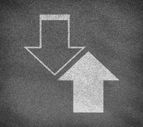black arrow down white arrow up