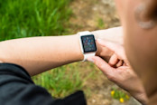 man wearing apple watch