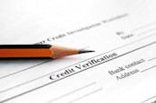 Credit Verification sheet with pencil